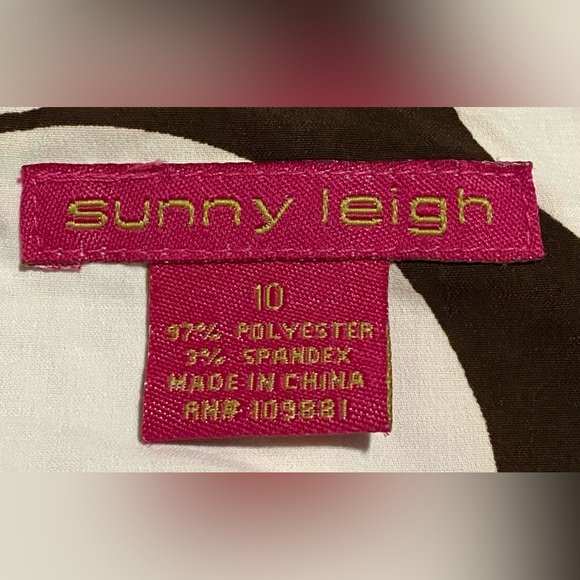 Sunny Leigh Womens 10 Brown/Cream Lg Polka Dot Sleeveless Dress Preppy Classic - Picture 12 of 13